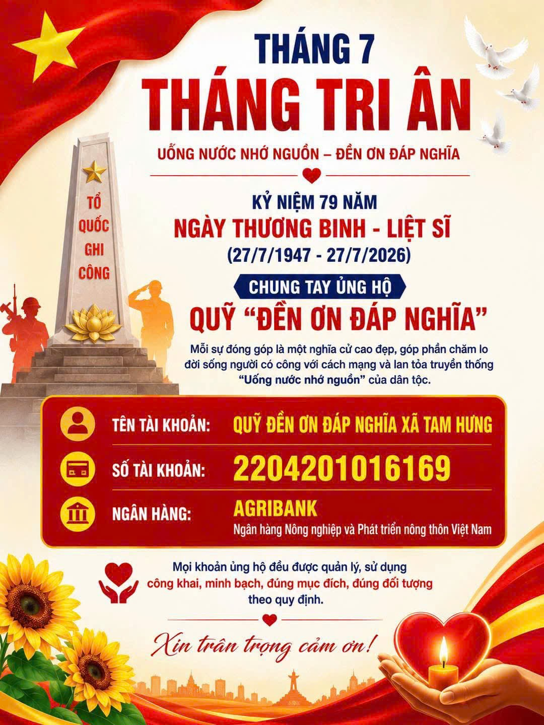 THÁNG 7 TRI ÂN – UỐNG NƯỚC NHỚ NGUỒN, ĐỀN ƠN ĐÁP NGHĨA