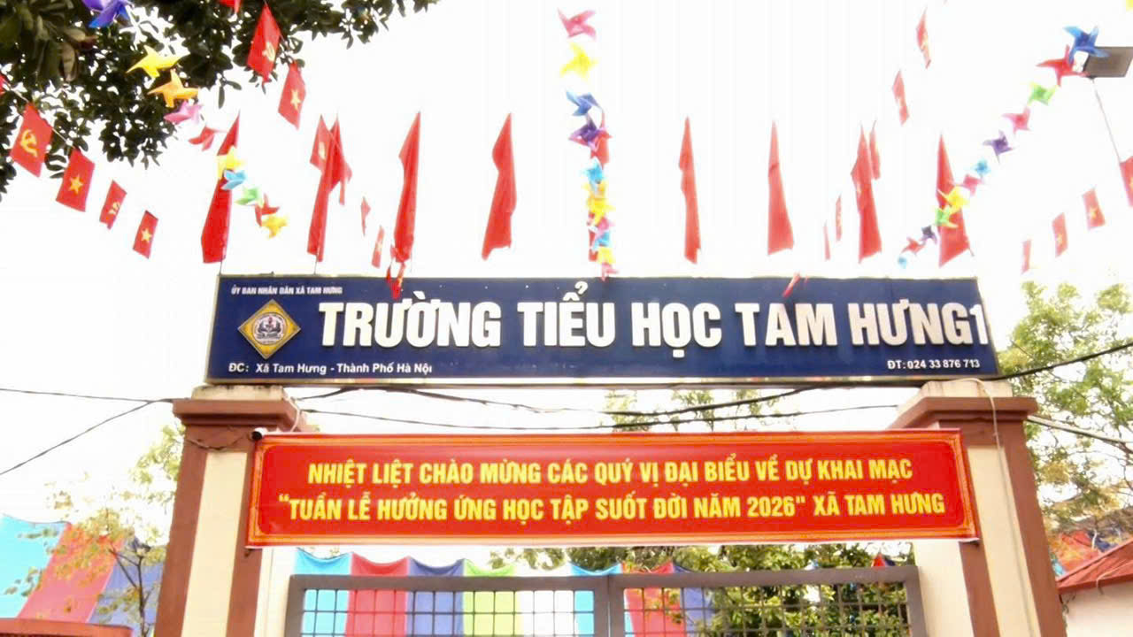 TRƯỜNG TIỂU HỌC TAM HƯNG 1 KHAI MẠC TUẦN LỄ HƯỞNG ỨNG HỌC TẬP SUỐT ĐỜI NĂM 2026 VÀ TRAO MŨ BẢO HIỂM CHO HỌC SINH KHỐI 1